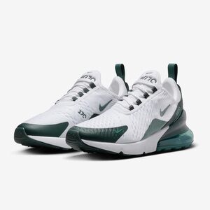 Nike Air Max 270 White and Dark Green Shoes